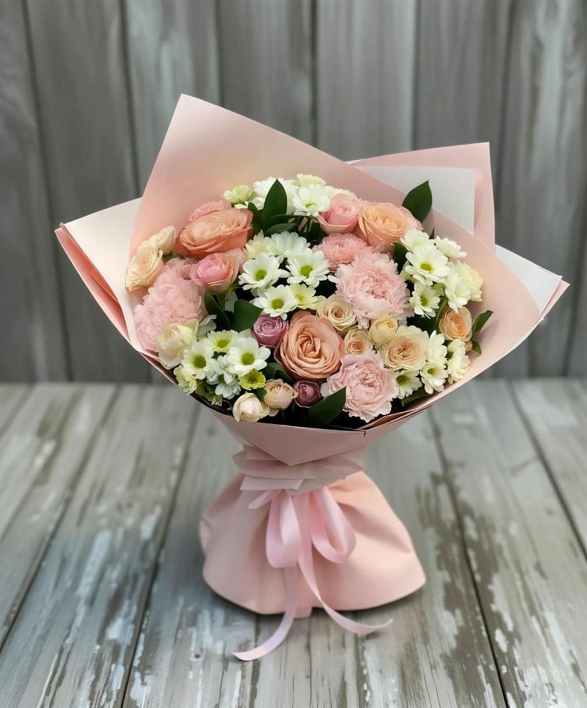 Букет цветов из: Гвоздики, Розы и Хризантемы в Кушве