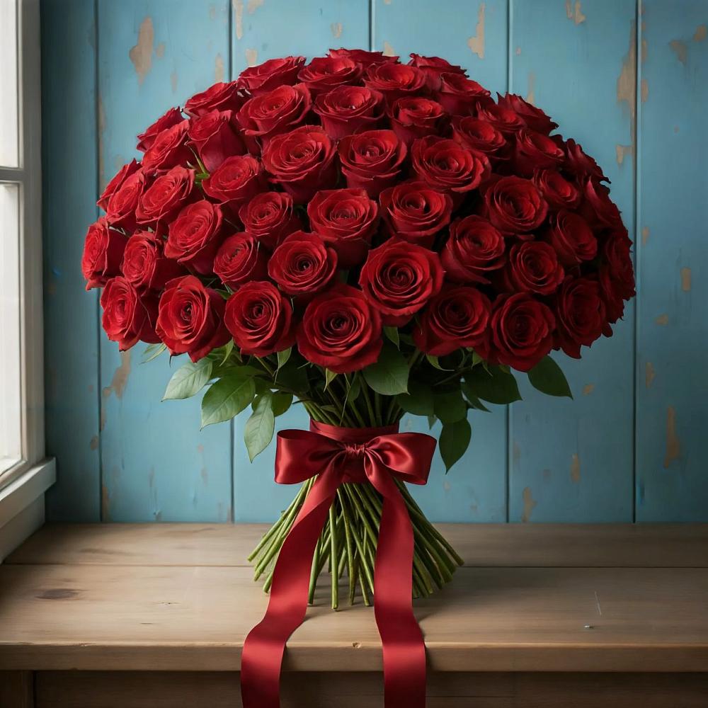 Букет Красные розы Блэк Меджик в Кушве