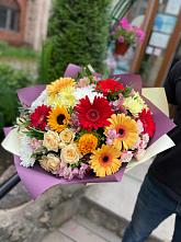 Букет цветов из:  Герберы, Ромашки, Хризантемы, Розы и Подсолнухи #REPLACE_PRED# Кушве