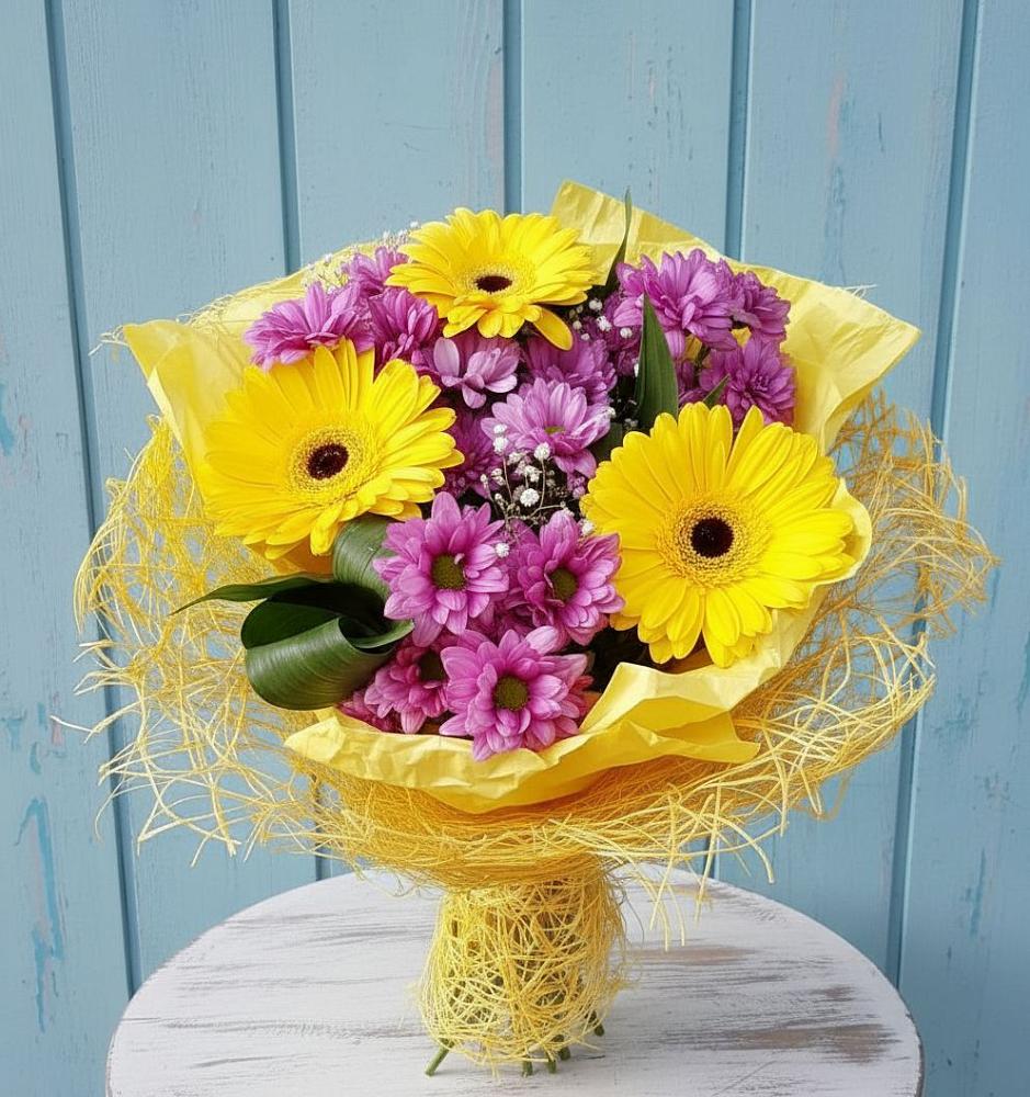 Букет цветов из: Хризантемы и Герберы в Кушве