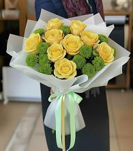 Букет цветов из:  Хризантемы и Розы в Кушве